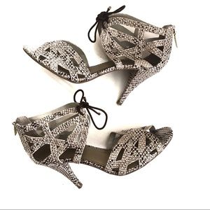 Christian Sirano Snakeskin Print Heels Size 10